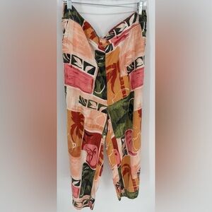 Nicole Miller Tropical Baggy Wide Leg Pant